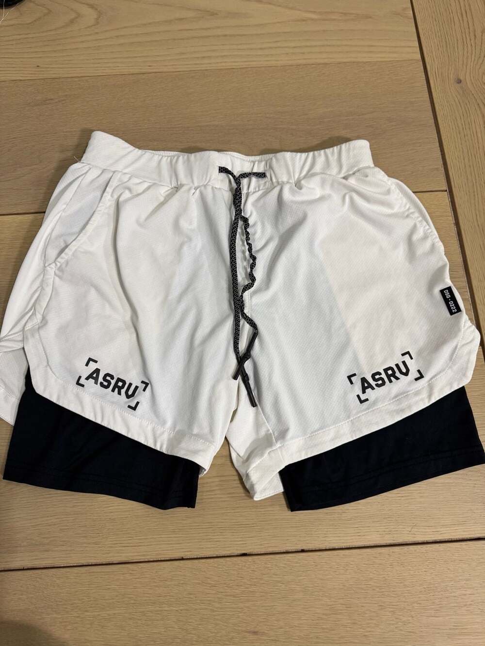 ASRV Aesthetic Revolution DSG-0222 2-in-1 Training Shorts White/Black